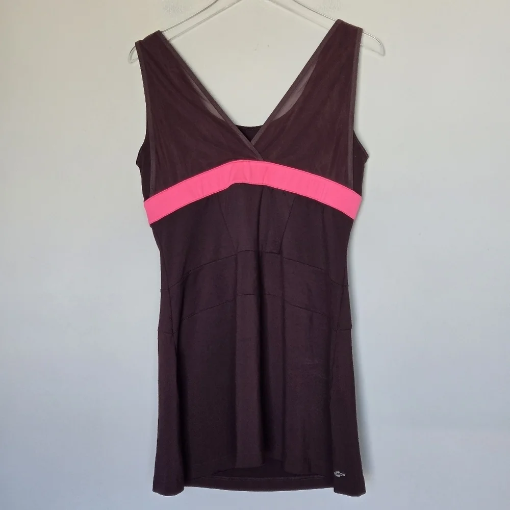 Adidas 2006 Y2K Babydoll Brown and Pink Athletic Tennis Pickle Ball Dress Size L